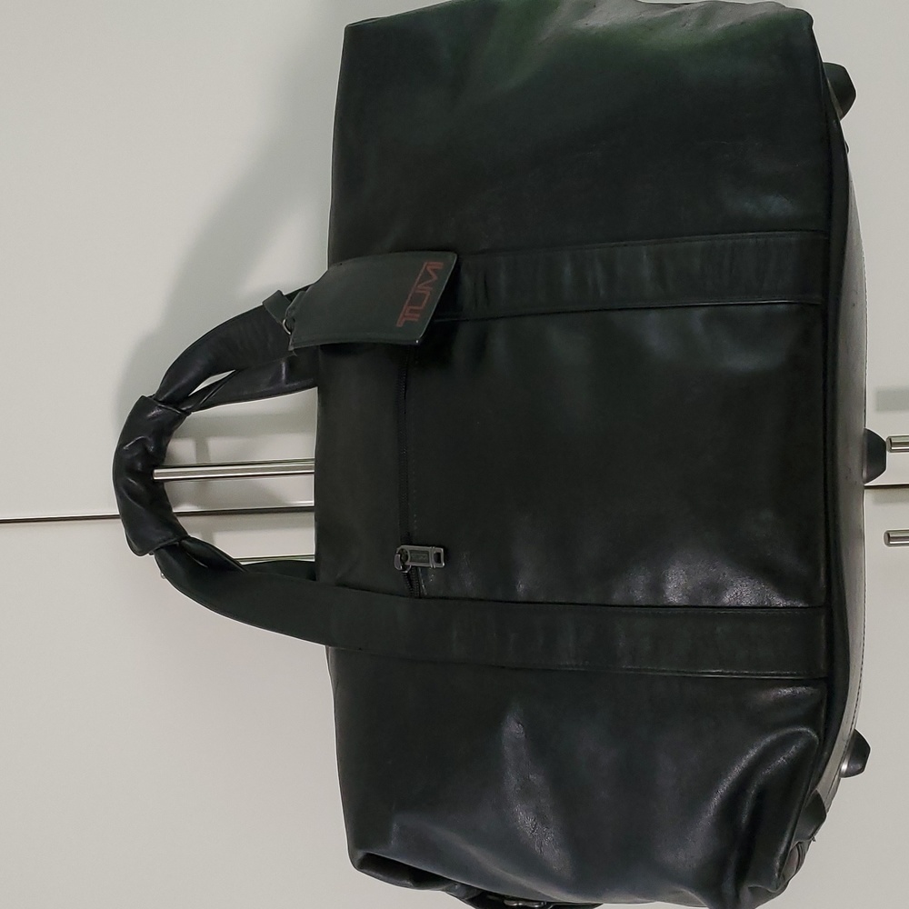 Rare Tumi Large Men's Boston Leather Weekender Duffel, 55L